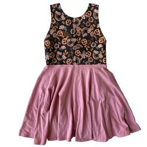 Malia + Kai Halloween Fall Pumpkins Rainbows Floral Sleeveless Twirl Dress - 4T